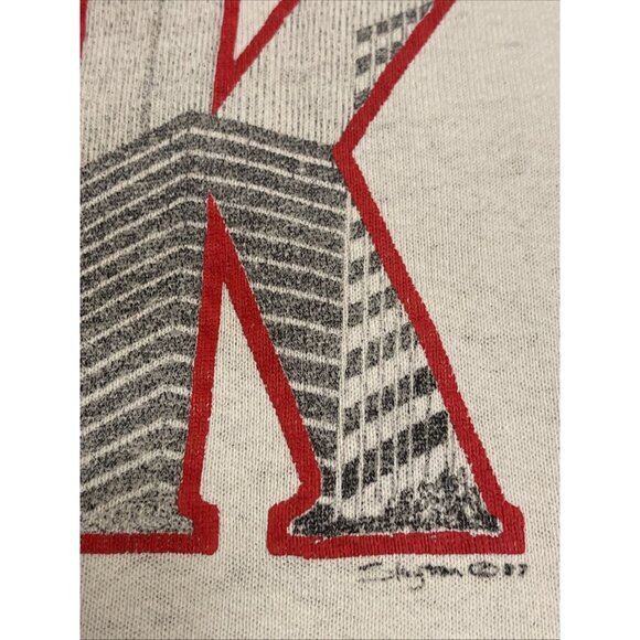 Vintage 80s 1987 Large New York City NYC Twin Towers Distressed Sweatshirt USA - Picture 5 of 8